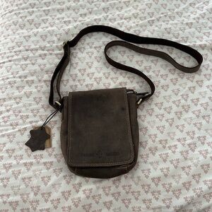 NWT Made In Italy Marco Daniela Brown Leather Small Messenger Crossbody bag